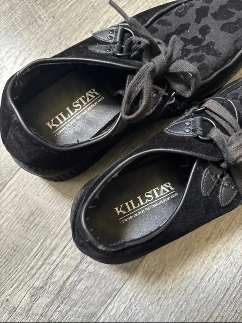 Killstar Black Velvet Feral Creeper Platform Shoes